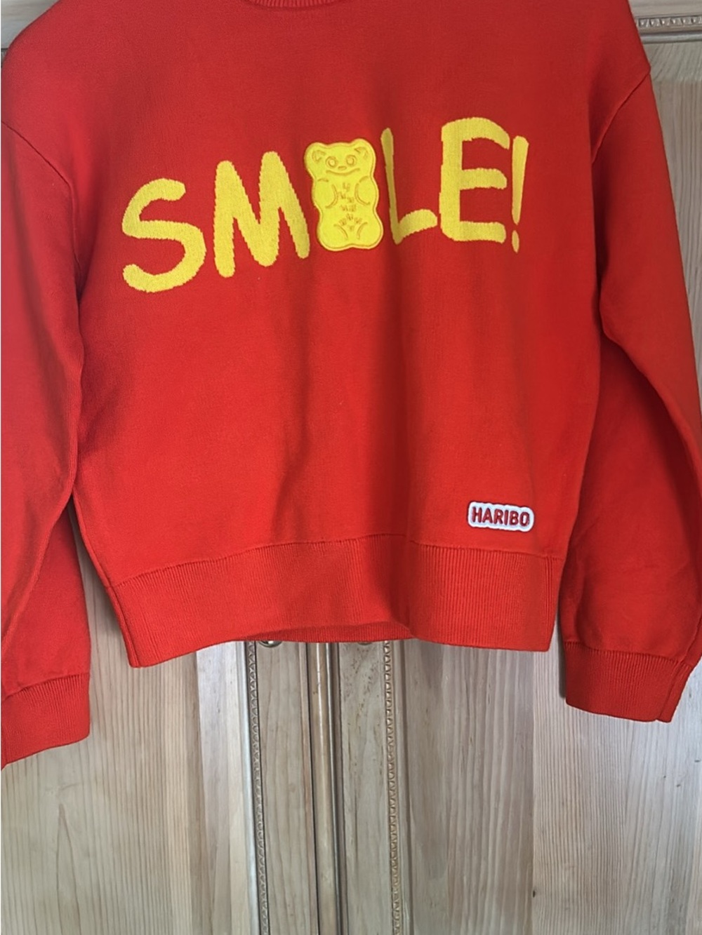 HARI Kids Orange-Red Sweatshirt with Yellow SMILE! Graphic